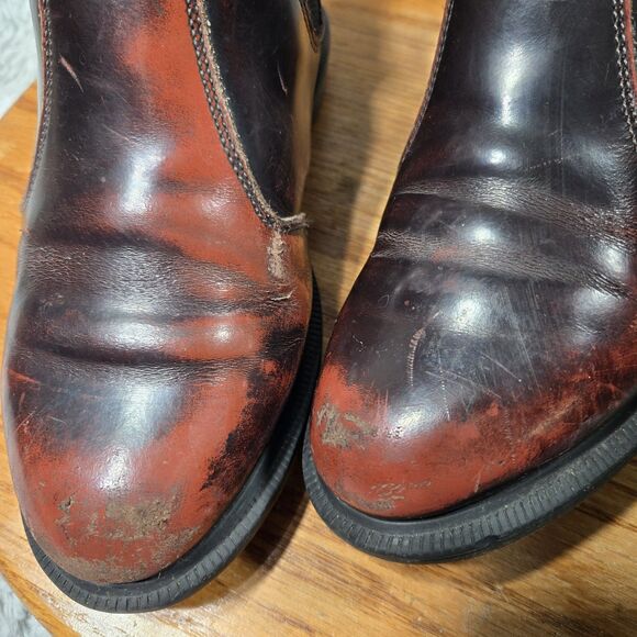 Dr. Martens Flora Womens Size 7 Cherry Red Leather Slip On Ankle Chelsea Boots - Picture 2 of 13